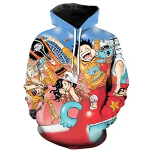 Anime One Piece 3D Printed Hoodie - Unisex Luffy Pullover Sweatshirt
