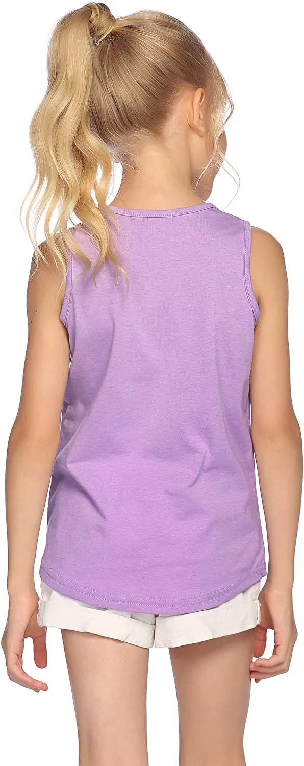 Arshiner Girls Boys Athletic Tank Tops Sleeveless Sport Shirt for Kids Loose Summer Clothes for Casual/Tennis/Workout/Runnnig