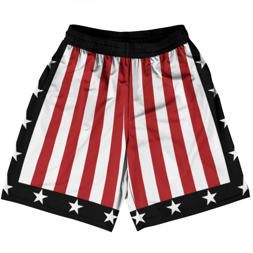 Black, Red and White Champ Basketball Practice Shorts Made In USA