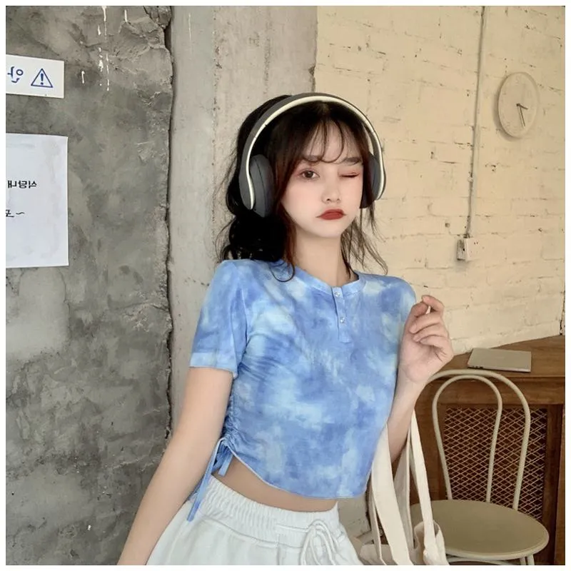 Chic Sports Casual Navel-Baring Lycra Blouse