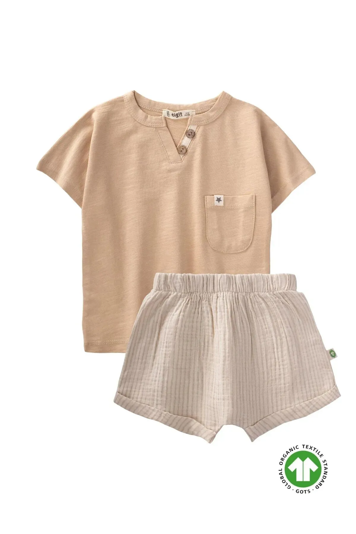 Cigit Boy's Organic Shorts T-Shirt Sets