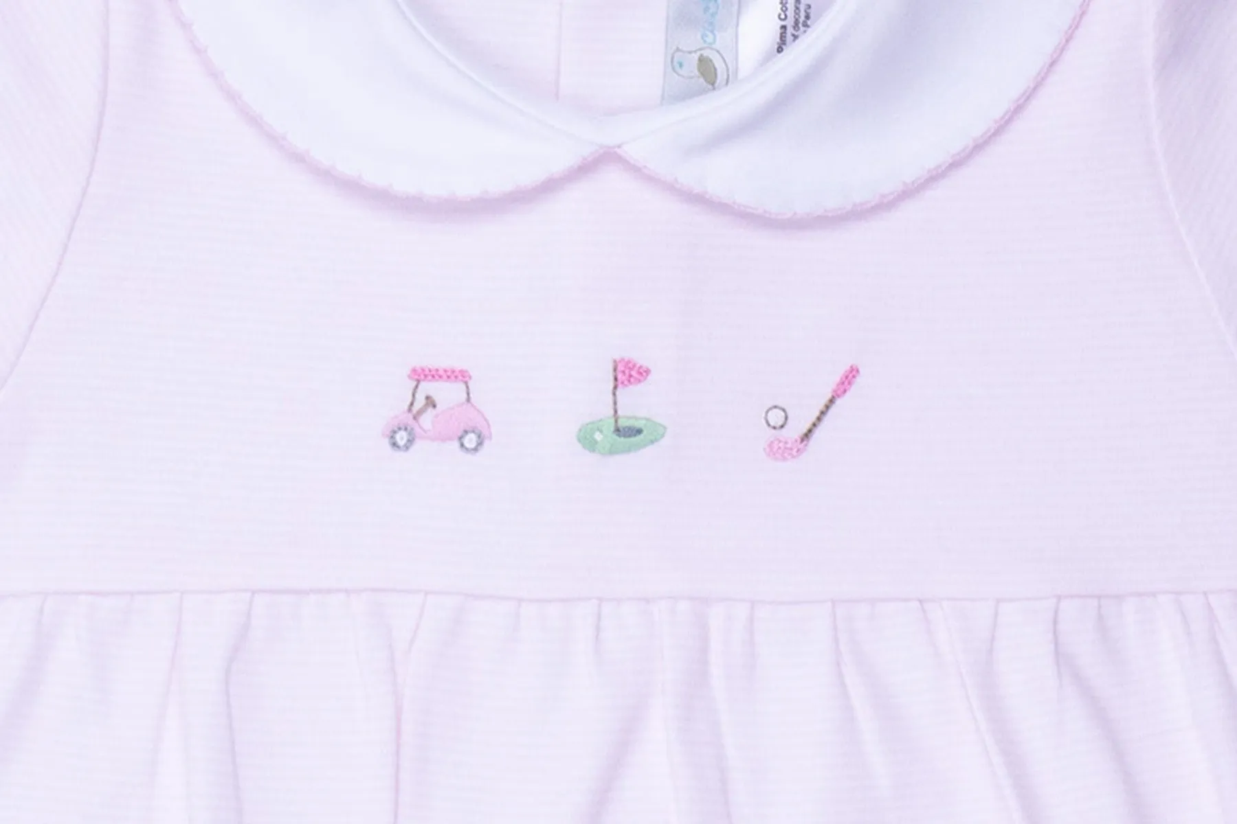 Golf Round Collar Pima Dress, Infant Girls, Pink