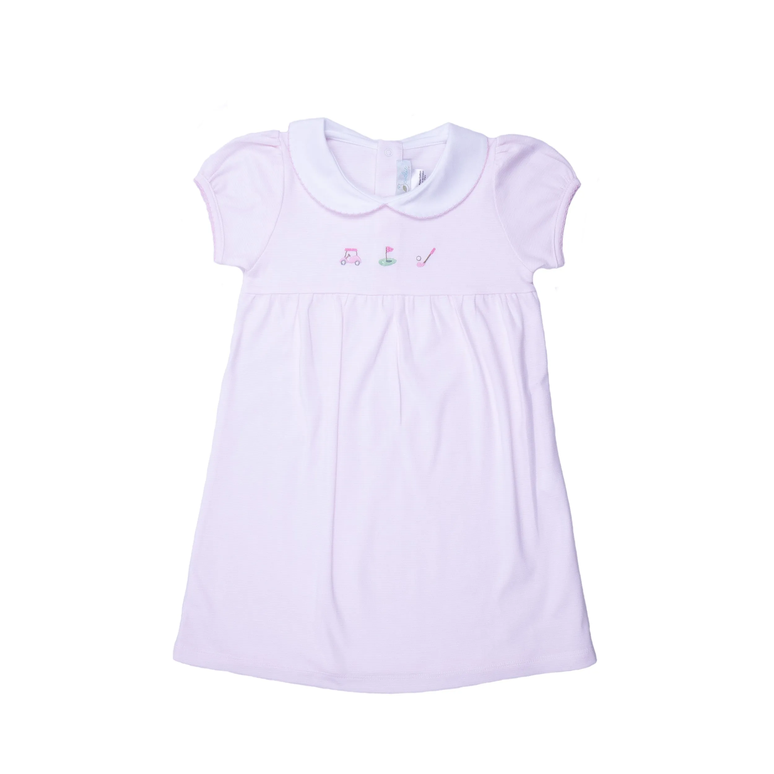 Golf Round Collar Pima Dress, Infant Girls, Pink
