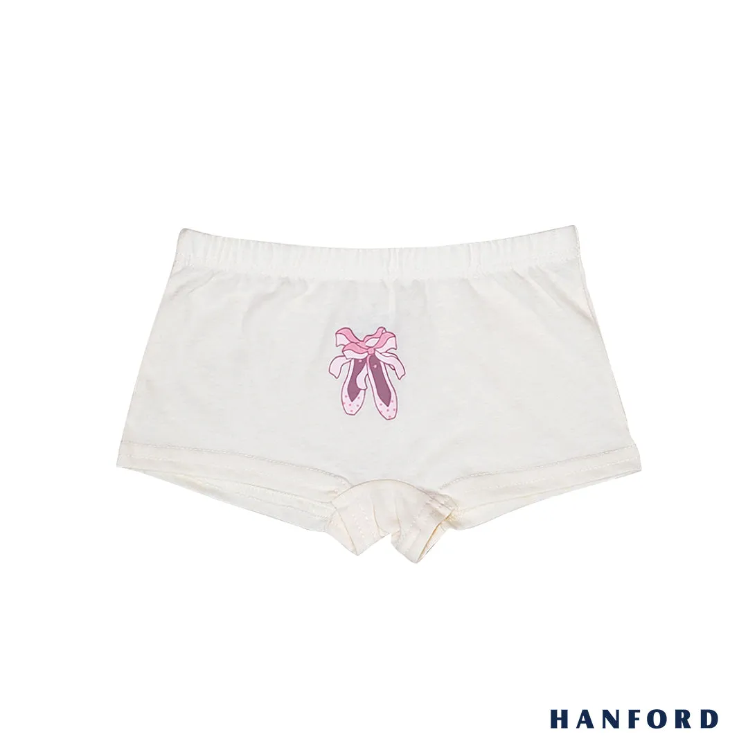 Hanford Kids Girls Teens Regular Cotton Hipster Boyleg Shorts Ballet Swan - Assorted (3in1 Pack)