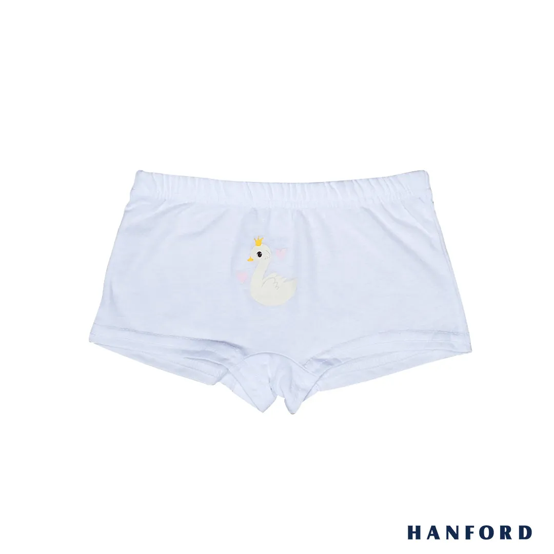 Hanford Kids Girls Teens Regular Cotton Hipster Boyleg Shorts Ballet Swan - Assorted (3in1 Pack)