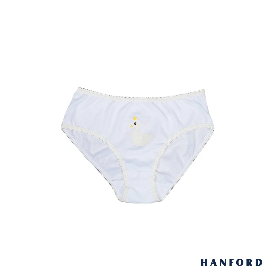 Hanford Kids Girls Teens Regular Cotton Hipster Panty Ballet Swan - Assorted Print (3in1 Pack)