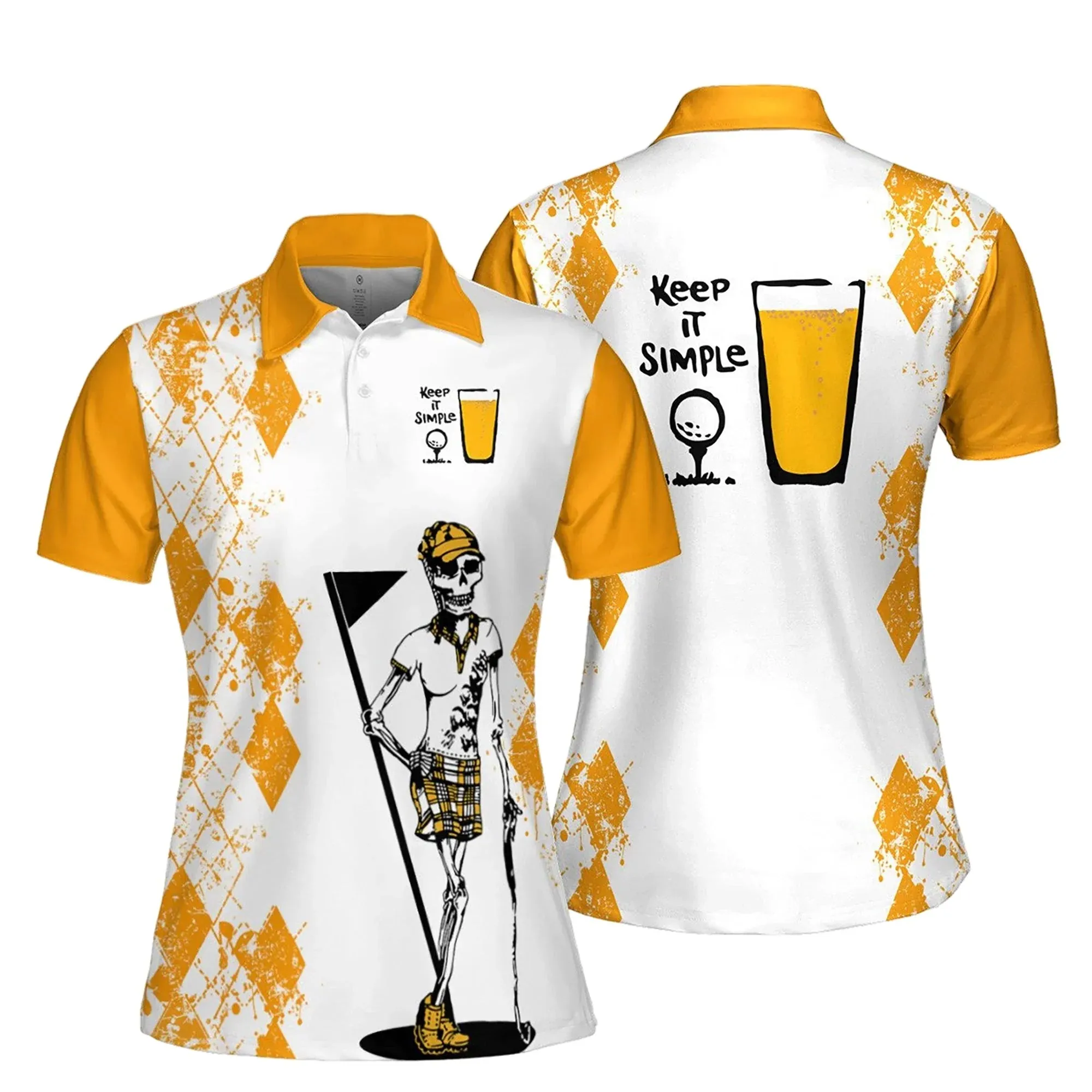 Keep It Simple Golf And Beer Women Sleeveless Polo Shirt,  Polo Shirts for Women Sleeveless Summer Sports