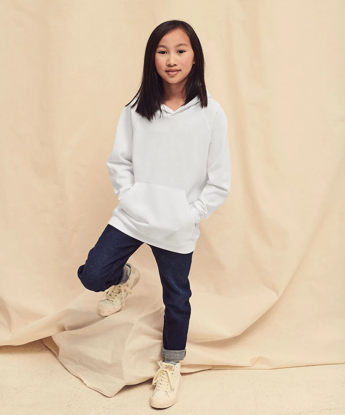 Kids lightweight hooded sweatshirt | Heather Grey
