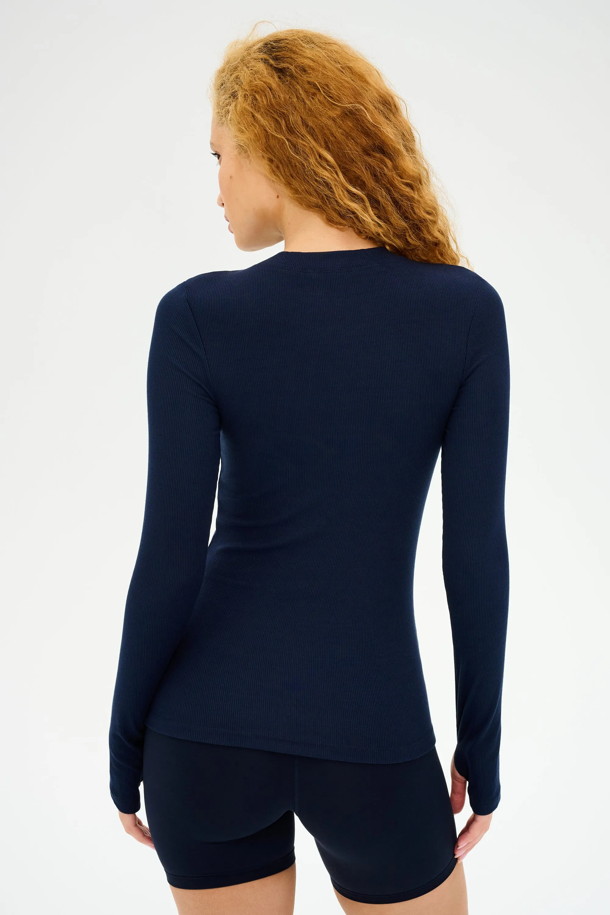Louise Rib Long Sleeve - Indigo