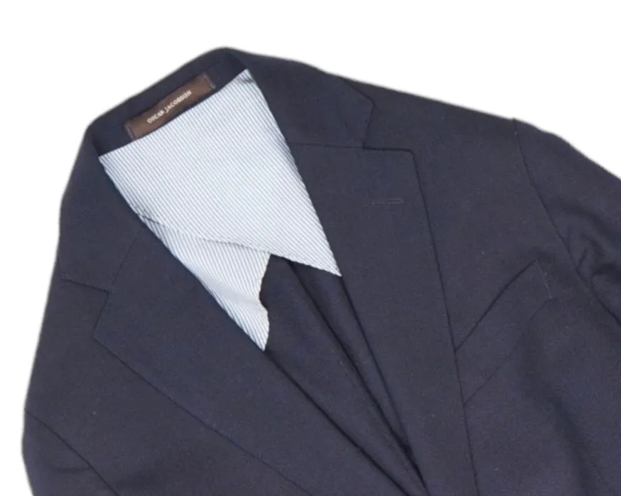 Oscar Jacobson - Navy Wool Hopsack Sports Jacket 52