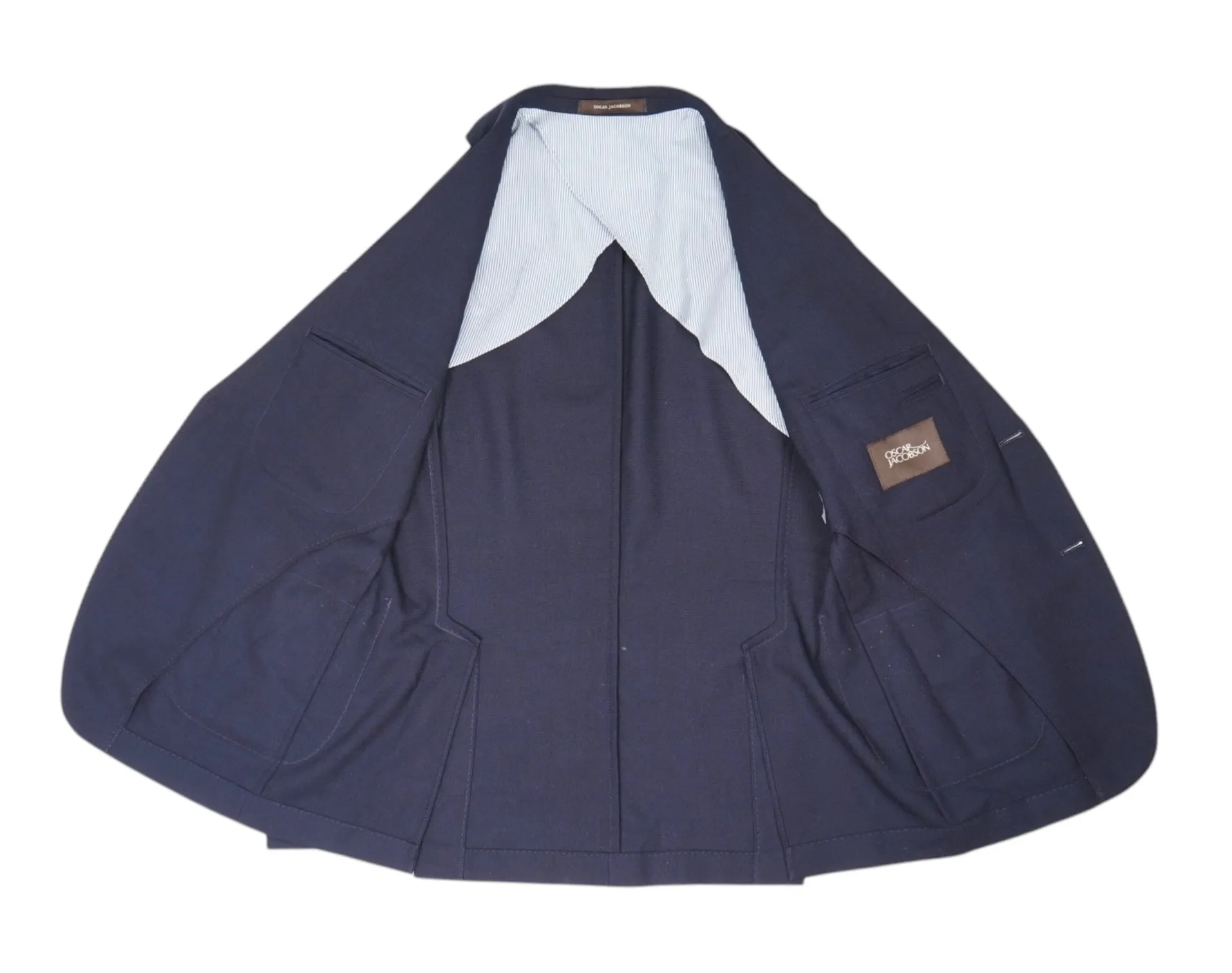 Oscar Jacobson - Navy Wool Hopsack Sports Jacket 52