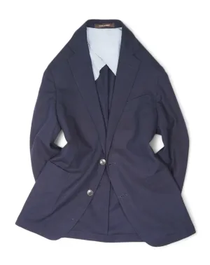 Oscar Jacobson - Navy Wool Hopsack Sports Jacket 52