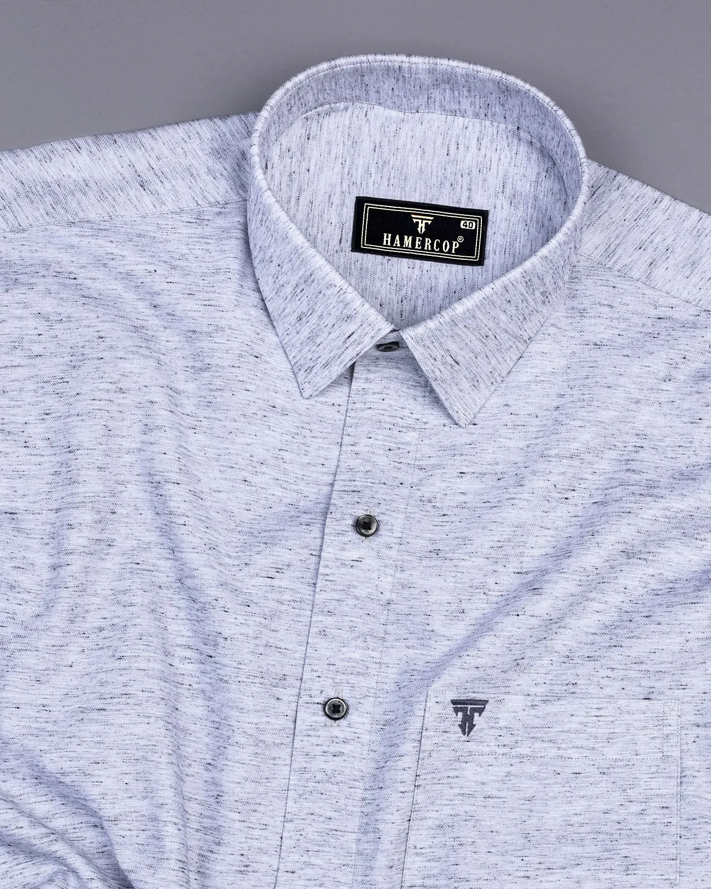 Storm Cloud Gray Shaded Amsler Linen Cotton Shirt