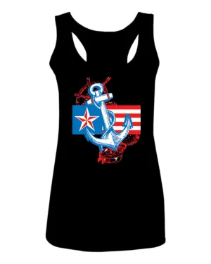 USA American Anchor Sea Marine US Navy Sailor Seals  women's Tank Top sleeveless Racerback