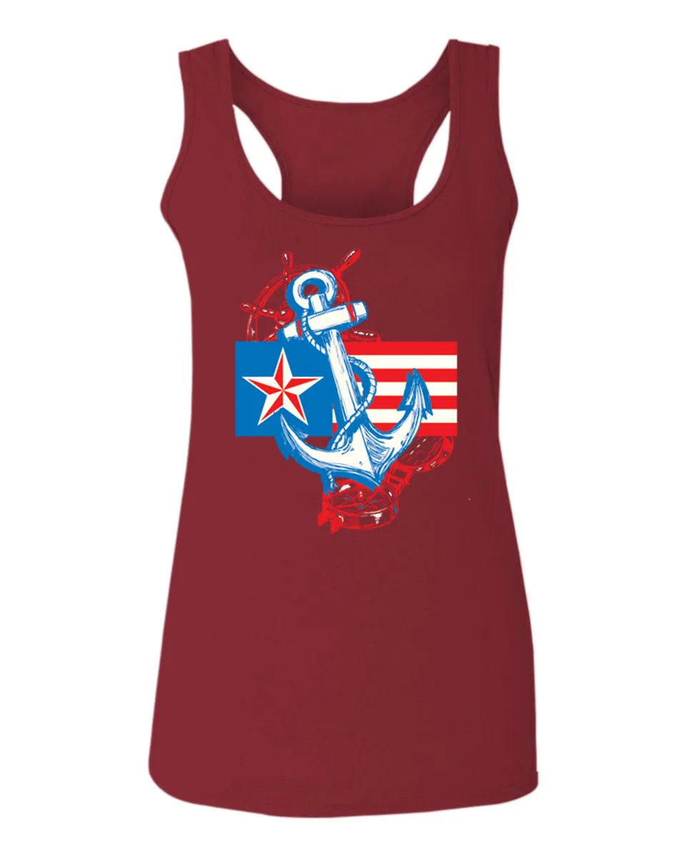 USA American Anchor Sea Marine US Navy Sailor Seals  women's Tank Top sleeveless Racerback