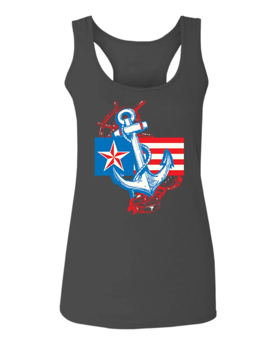 USA American Anchor Sea Marine US Navy Sailor Seals  women's Tank Top sleeveless Racerback
