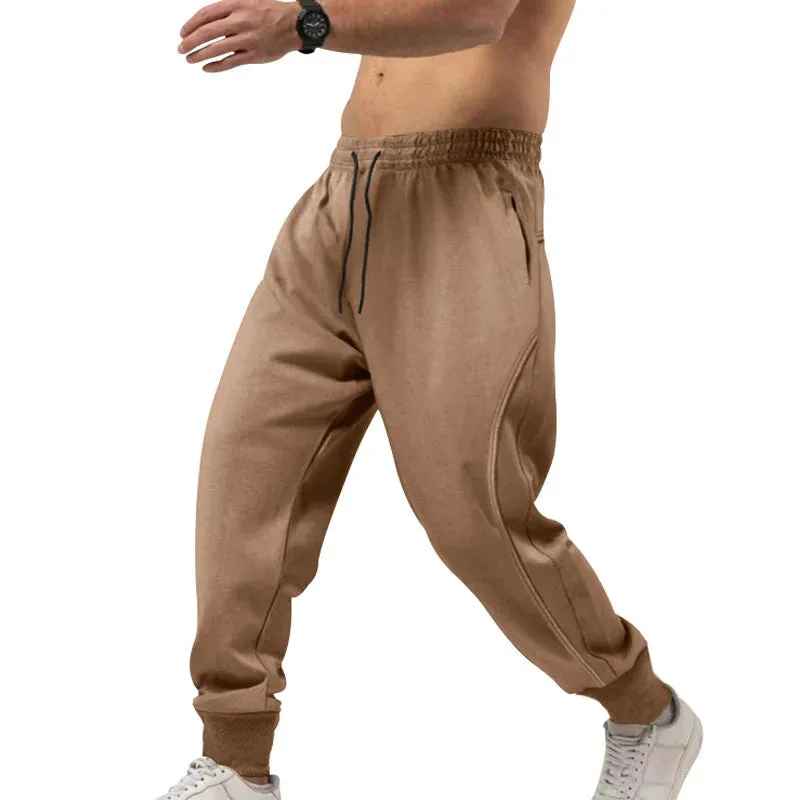 Wiaofellas  -  Casual Sweatpants For Men  Sports Fitness Loose Straight Trousers Running Pants Male Spring Fashion Lace-up Mid Waist Long Pant