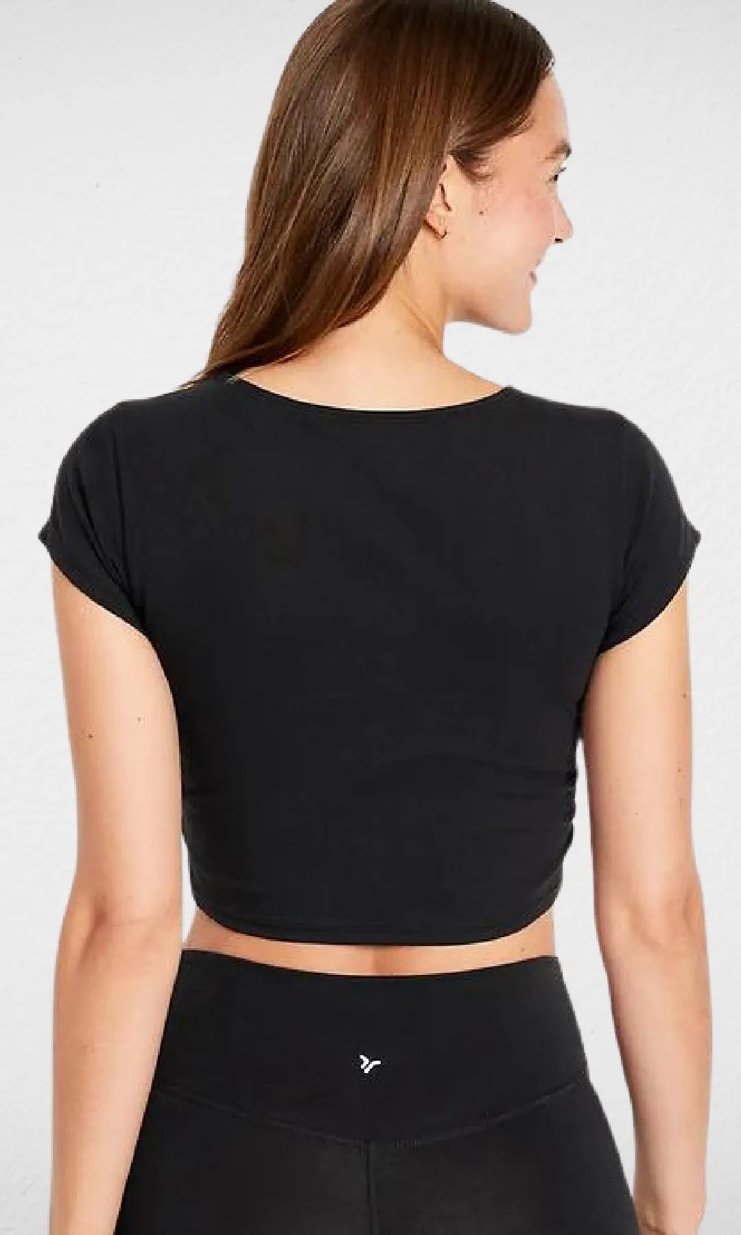 Women Sports Cropped T-shirt (Black)